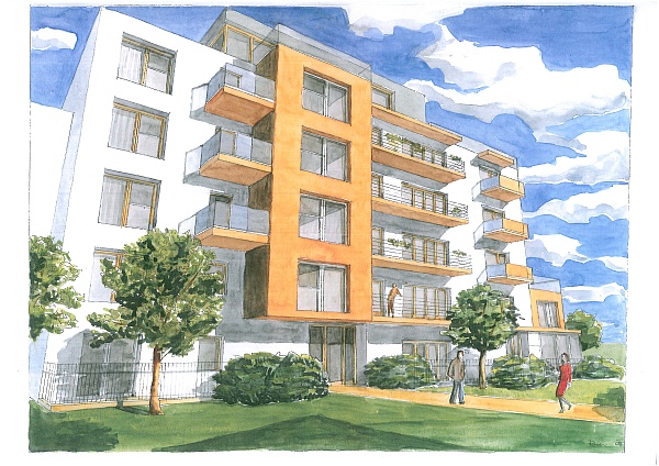 Výstavba 200 bytů - Čertův ostrov, Karlovy Vary; studie - 01