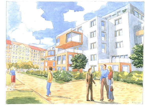 Výstavba 200 bytů - Čertův ostrov, Karlovy Vary; studie - 02