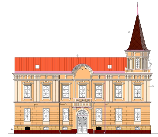 Revitalizace objektu bývalé školy, fasáda- návrh, III. etapa prací