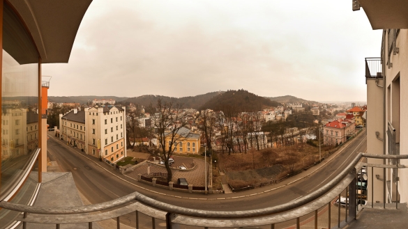 Výstavba rezidence Vyhlídka, Karlovy Vary - Výhled z balkonu 180°